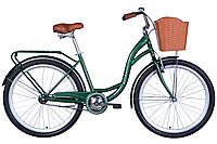 Велосипед ST 26" Dorozhnik AQUAMARINE тормозная рама- " с багажником задн St с корзиной Pl с крылом St 2024