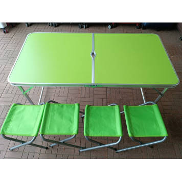 Стіл розкладний туристичний для пікніка з 4 стільцями 120х60 см Gt-18 Колір: Салатовий