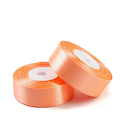 Стрічка атласна 25 мм, 33 м, персикова