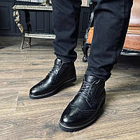 Чоловіче чорне шкіряне тепле взуття Niagara_brand 1283