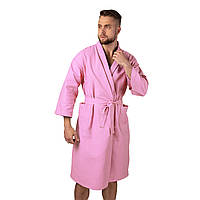 Вафельный халат Luxyart Кимоно размер (42-44) S 100% хлопок розовый (LS-857) ka