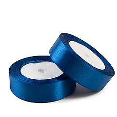 Стрічка атласна 25мм, 33м, темно синій
