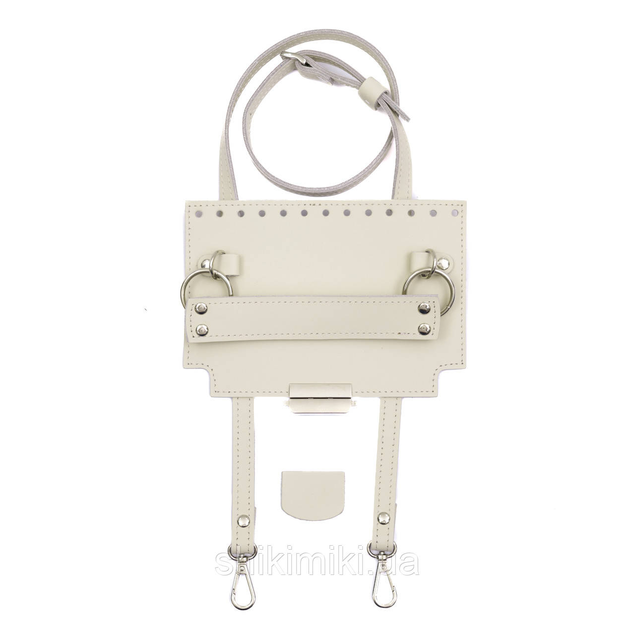 Комплект із натуральної шкіри для сумки Лілі, колір Айворі, фото 1