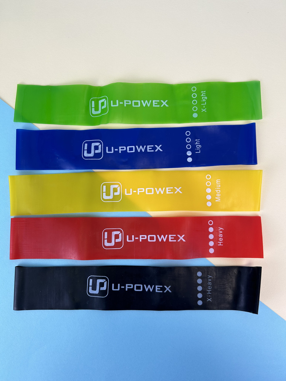 Фітнес гумки U-powex, спортивні гумки, гумки для спорту, набір 5шт + чохол