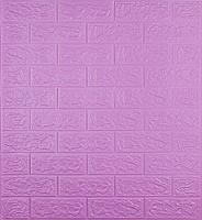 Настенная декоративная 3D панель самоклейка под кирпич Пурпурный 700х770х5мм / Самоклеящаяся панель Пурпурная