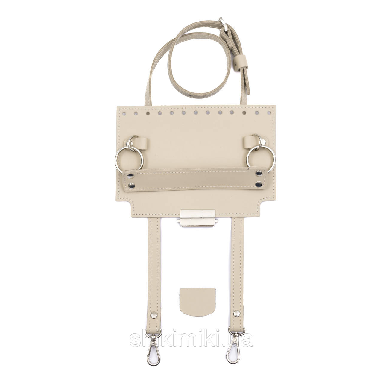 Комплект із натуральної шкіри для сумки Лілі, колір Слонова кістка, фото 1