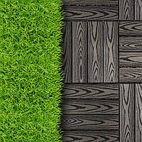 Підлогова композитна плитка WPC Антрацит 30х30CMх2СM / Дерев'яна підлога для дому та саду
