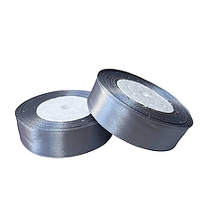 Стрічка атласна 25 мм, 33 м, сірий