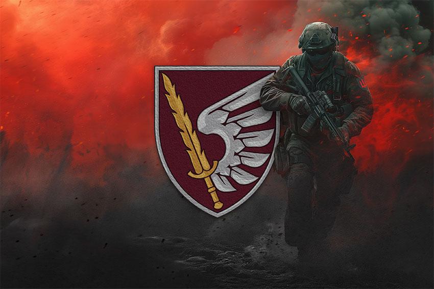 Прапор 79 ОДШБр ДШВ ЗСУ червоний світанок