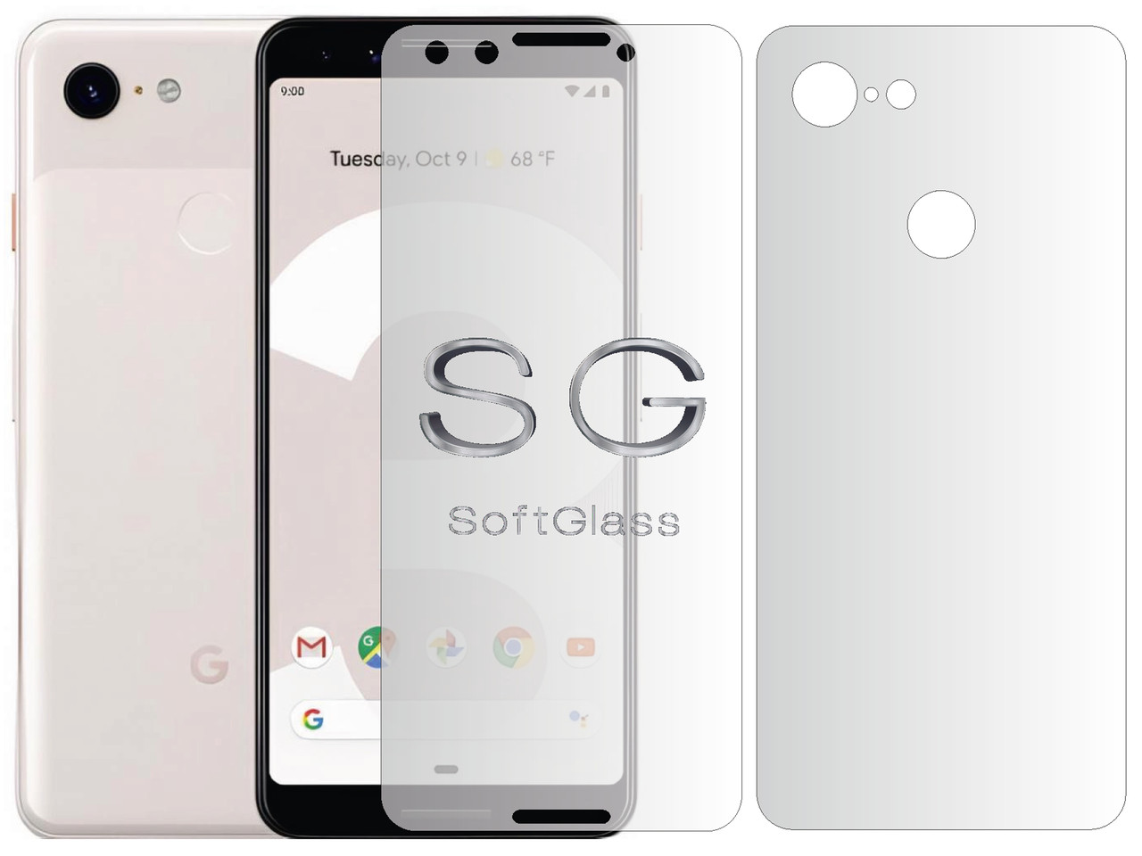 М'яке скло Google Pixel 3 Комплект: Передня та Задня панелі поліуретанове SoftGlass