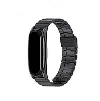 Ремінець для фітнес-браслету Xiaomi Mi Band 7 металевий із застібкою чорний, фото 3