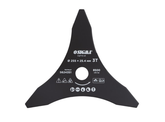 Ніж для трімера 255×25.4мм, 3Т-сегменти, загострений SIGMA 5624351