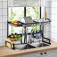 Полка для сушки и хранения посуды над раковиной Storage Shelf Sink storage rack XL-738 черная