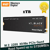 SSD Диск Western Digital Black SN770 1TB M.2 NVMe 5150MB/s PCIe Gen4x4 2280 ССД для ПК ноутбука PlayStation 5