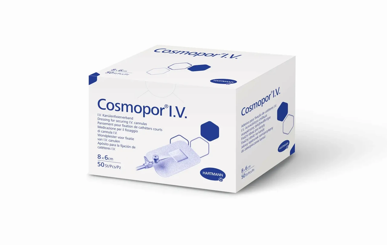 Стерильна пов’язка для фіксації канюль Cosmopor® I.V. / Космопор Ай.Ві. 8см х 6см 1шт, фото 1