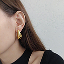 Сережки-пусети сережки краплі масивні жіночі Золотисті (код: s027y), фото 5