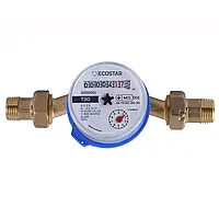 Счетчик Холодной Воды ECOSTAR DN15 1/2" L110 E-C 2,5 С Штуцерами