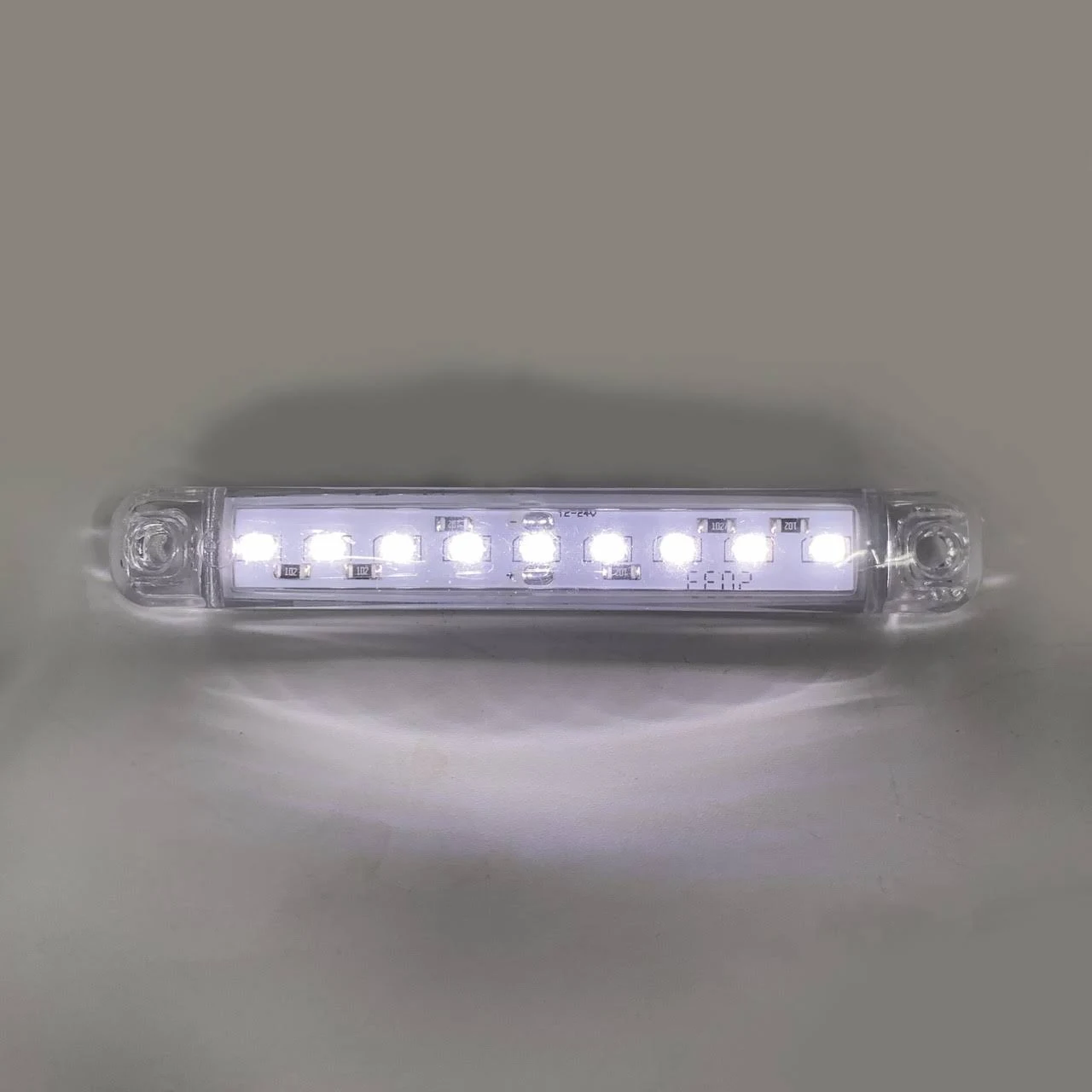 Ліхтар маркерний прямокутний білий 100х15мм 9 LED (12/24v)