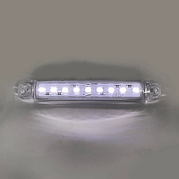 Ліхтар маркерний прямокутний білий 100х15мм 9 LED (12/24v) (пара)