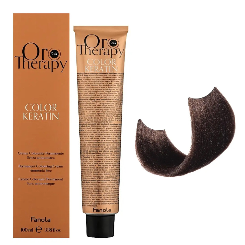 Крем-фарба для волосся Fanola Oro Therapy №5/0 – Light Chestnut, без аміаку, 100 мл