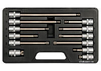 Набір головок торцевих з насадками Spline YATO : квадрат 1/2", M6-17. 12 Шт. [10]