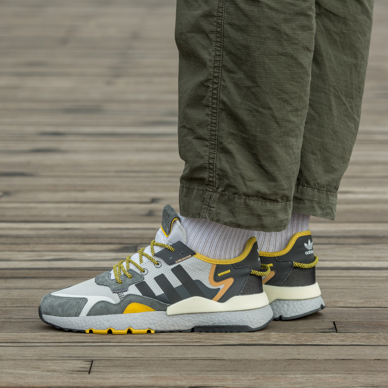 Adidas Nite Jogger Boost Core Black Yellow Dark Grey 40 (ID#2116551175 ...