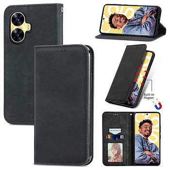 Чохол-книжка Skin Feel Leather Wallet для Realme C55 Black