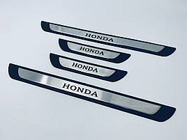 Накладки на пороги Honda Jazz 1 (Y-1 хром-пласт) TAN24