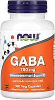 Габа NOW GABA 750 mg 100 капс