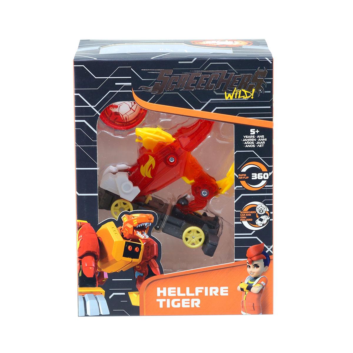 Screechers Wild S4 L1 Хелфаєр Тайгер Машинка-трансформер (Дикі Скрічери "Хелфаєр Тайгер",Hellfire Tiger)