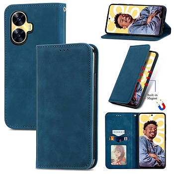 Чохол-книжка Skin Feel Leather Wallet для Realme C55 Blue