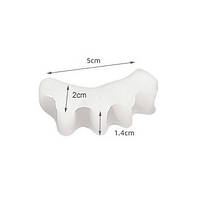 Силіконовий коректор міжпальцевий розділювач пальців колір білий 1 пара. Коректор пальців стопи, фото 2