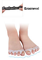 Силіконовий коректор міжпальцевий розділювач пальців колір білий 1 пара. Коректор пальців стопи, фото 10