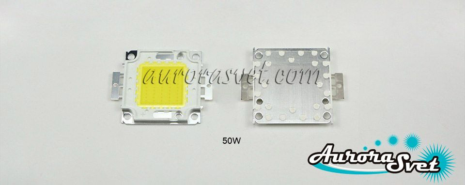 Мощные светодиоды 50 Вт Холодный белый (5000-5500 Lm). LED диод. Светодиод LED. Диод. - фото 2 - id-p394946542