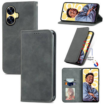 Чохол-книжка Skin Feel Leather Wallet для Realme C55 Grey