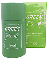 Маска для кожи лица с маслом зеленого чая очищающая увлажняющая глиняная в стике для всех типов кожи TWG