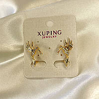 Серьги позолота Xuping Ювелирная бижутерия Классические колибри Золотистый 22 мм S15225