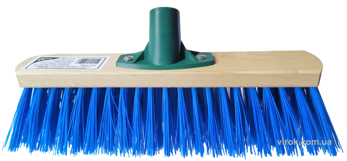 Щітка вулична промислова VIROK : 400 х 75 мм Синя (універсальна різьба+ребра жостк) термопластик