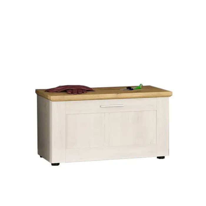 Сучасна закрита біла вузька тумба для взуття з сидінням у передпокій коридор Лора Мебель Сервіс