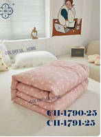 Легкое одеяло с кружевным бортиком Colorful Home 180*220 Розовое