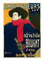 Листівка Henri De Toulouse-Lautrec Ambassadeurs, Aristide Bruant, 1895