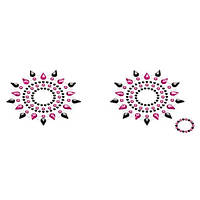 Пестіс із кристалів Petits Joujoux Gloria set of 2 — Black/Pink, прикраса на груди