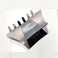 Краб Для Волос Трапеція 90х50 мм Французький Пластик Бежевий Зебра