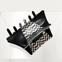 Краб Для Волос Трапеція 90х50 мм Французький Пластик Шахматка