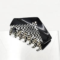 Краб Для Волос П'ятикутник 90х45 мм Французький Пластик Шахматка