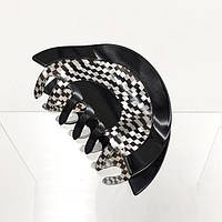 Краб Для Волос Напівкруг 90х45 мм Французький Пластик Шахматка