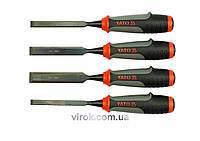 Стамески з полімерними ручками YATO : b= 10-12-16-20 мм, CrV. набір 4 шт. [6/24]