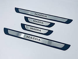 Накладки на пороги Mazda 5 2005+ (Y-1 хром-пласт) TAN24
