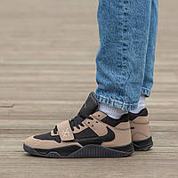 Найк Аир Джордан Крутая мужская обувь Nike Air Jordan x Trawiss scott Brown. Высокие мужские кроссы. 40