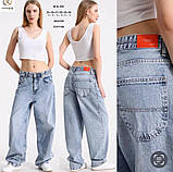 Джинси Serocco Baggy жіночі котон блакитні широкі баггі 28, фото 2